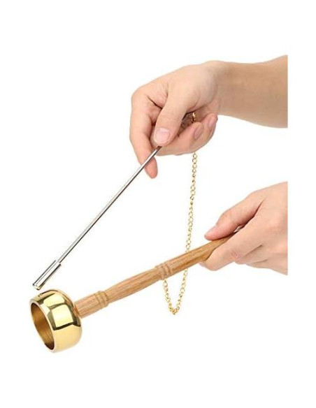 Campana Manual Budista TOPINCN de Bronce 26.1cm para Meditación