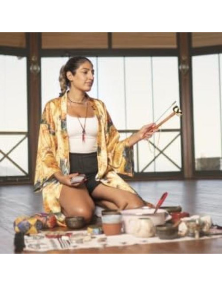 Campana Manual Budista TOPINCN de Bronce 26.1cm para Meditación