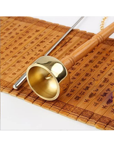 Campana Manual Budista TOPINCN de Bronce 26.1cm para Meditación