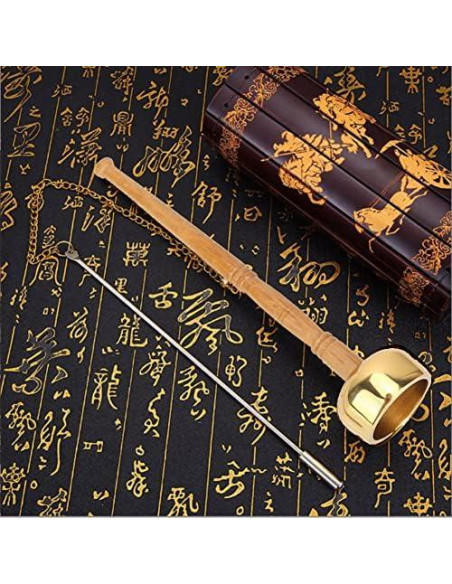 Campana Manual Budista TOPINCN de Bronce 26.1cm para Meditación