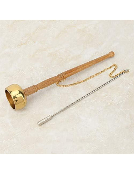 Campana Manual Budista TOPINCN de Bronce 26.1cm para Meditación