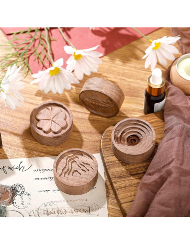 Difusores de Aceite Esencial de Madera Zhehao - 4 Piezas