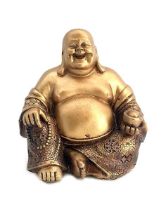 Estatua Buda Riente Dorado Bellaa 14 cm Feng Shui Prosperidad