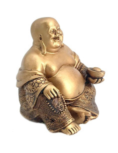 Estatua Buda Riente Dorado Bellaa 14 cm Feng Shui Prosperidad 2