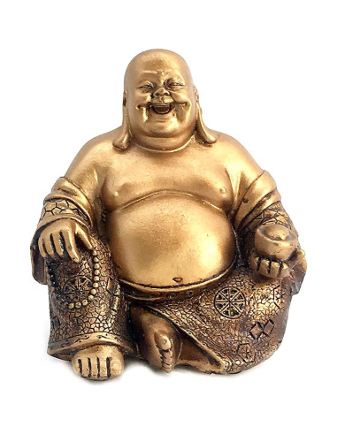 Estatua Buda Riente Dorado Bellaa 14 cm Feng Shui Prosperidad