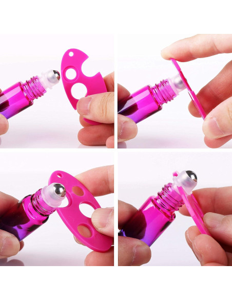 12 Botellas de Rodillo de Vidrio inice 10ml con Tapa Dorada