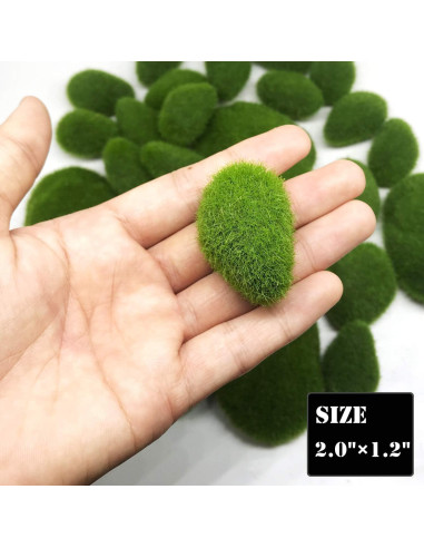 Rocas de Musgo Artificial Woohome 25 PCS Decorativas