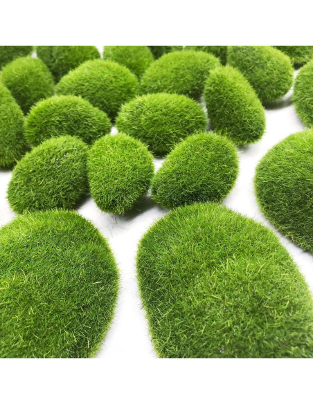 Rocas de Musgo Artificial Woohome 25 PCS Decorativas