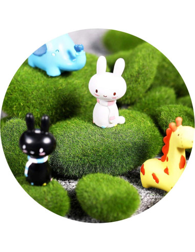 Rocas de Musgo Artificial Woohome 25 PCS Decorativas