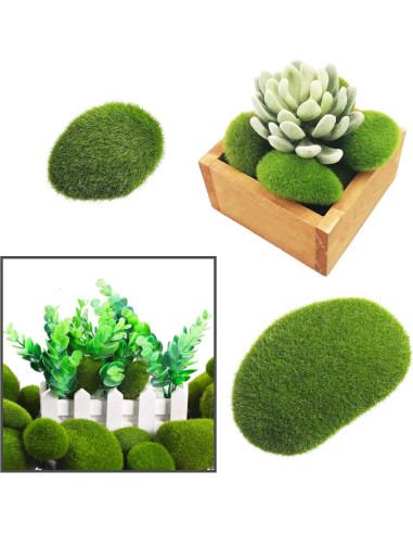 Rocas de Musgo Artificial Woohome 25 PCS Decorativas