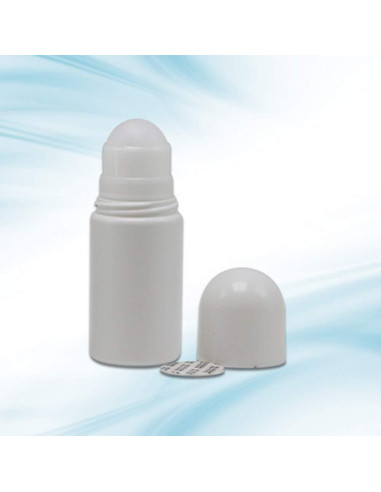 4 Botellas Vacías Rellenables Roll-on 50ml PE Blancas