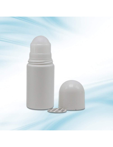 4 Botellas Vacías Rellenables Roll-on 50ml PE Blancas