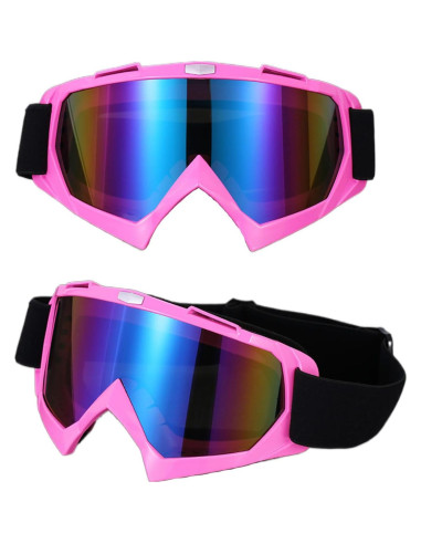 Gafas de Motocicleta Immoono con Pasamontañas Rosa para Mujeres