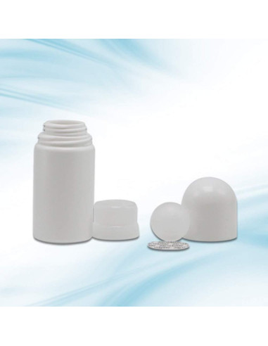 4 Botellas Vacías Rellenables Roll-on 50ml PE Blancas