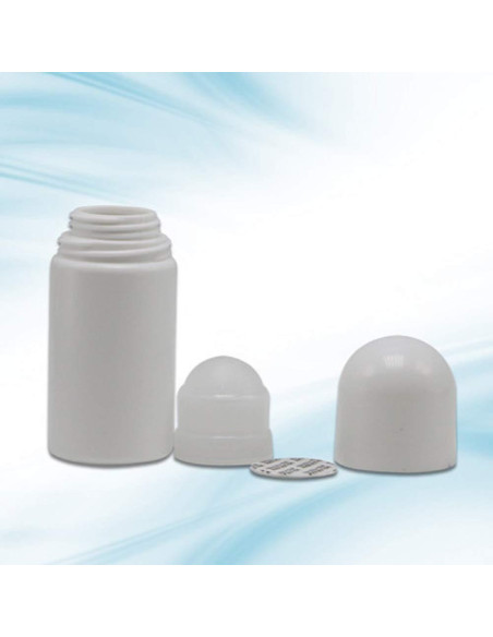 4 Botellas Vacías Rellenables Roll-on 50ml PE Blancas