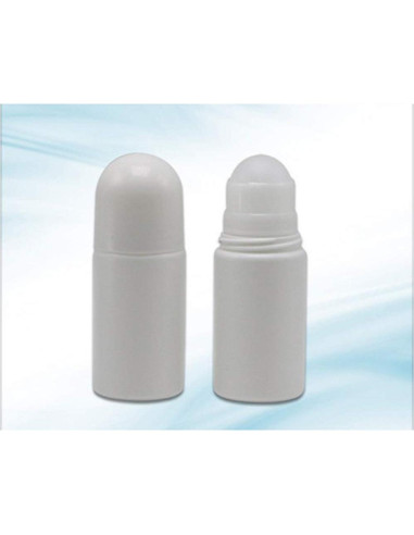 4 Botellas Vacías Rellenables Roll-on 50ml PE Blancas