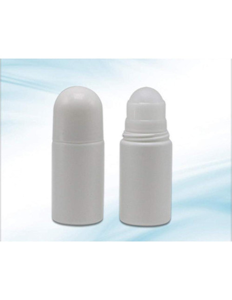4 Botellas Vacías Rellenables Roll-on 50ml PE Blancas