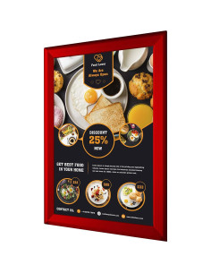 Marco de Cartel de Aluminio BNV Rojo 28x43 cm Montaje Pared 2