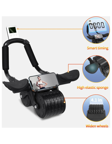 Rueda Abdominal Tixahi con Temporizador y Rebote Automático