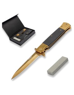 Cuchillo de bolsillo GVDV plegable G10 acero inoxidable 10cm