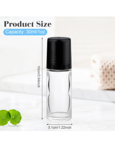 12 Botellas Vacías Roll On 30ml Mirrline para Aceites Esenciales 2