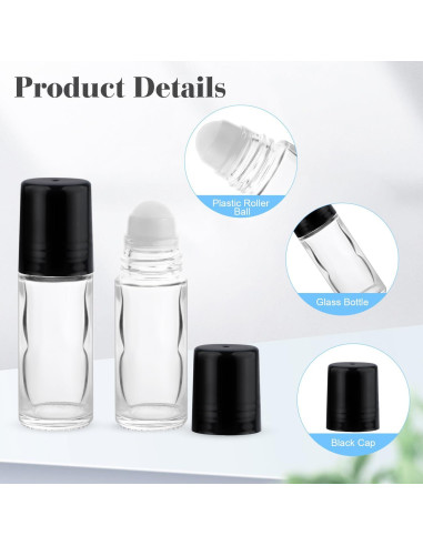 12 Botellas Vacías Roll On 30ml Mirrline para Aceites Esenciales