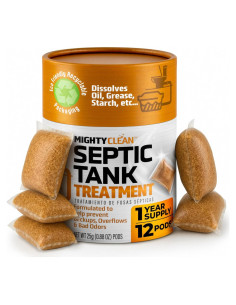 Cápsulas de Tratamiento de Tanque Séptico Mighty Clean - 12 Unidades