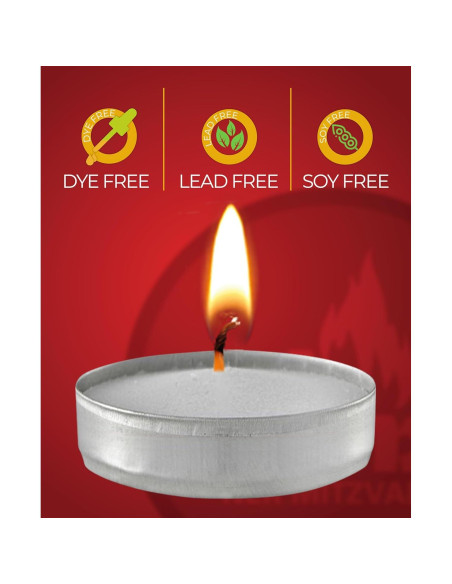 Velas Tealight Ner Mitzvah Blancas 200 Unidades 1.5 Horas