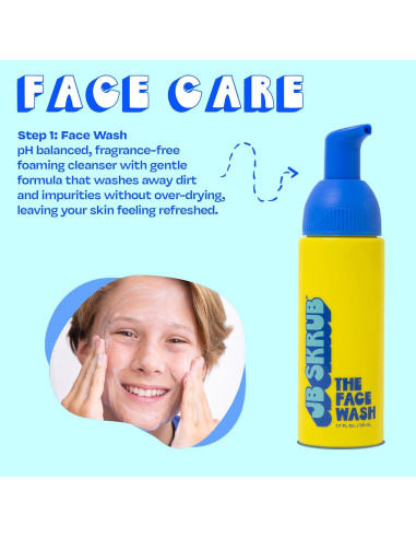 Set de Cuidado de la Piel Junior JB SKRUB - Gel, Spray y Limpiador