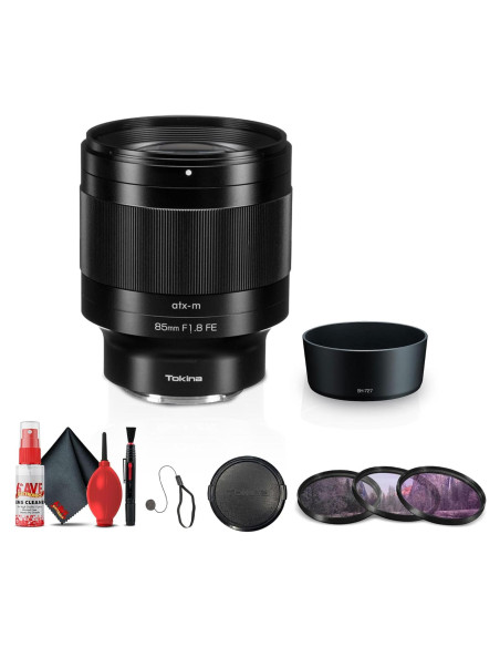 Lente Tokina ATX-m 85mm f/1.8 FE para Sony E + Kit de Filtros