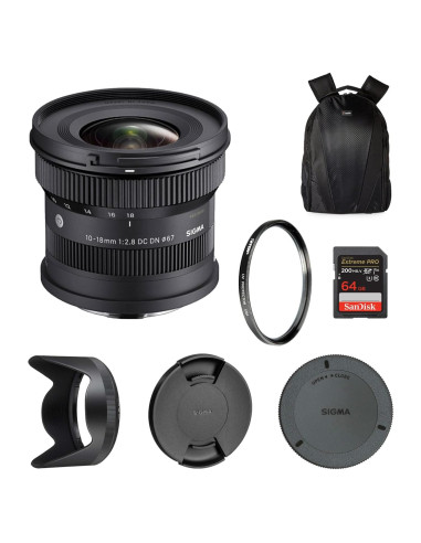 Lente Sigma 10-18mm F2.8 DC DN para Sony E + Filtro UV 67mm