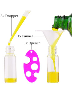 Botellas de Rodillo MaxMau 24pcs 5ml Vidrio Claro con Accesorios 2