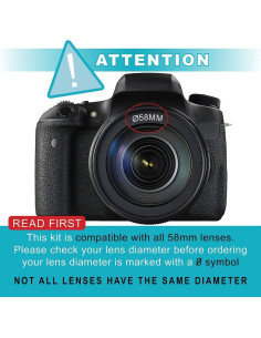 Kit de Accesorios 58mm A-Cell para Canon EOS T7, T6, T5, T3 2
