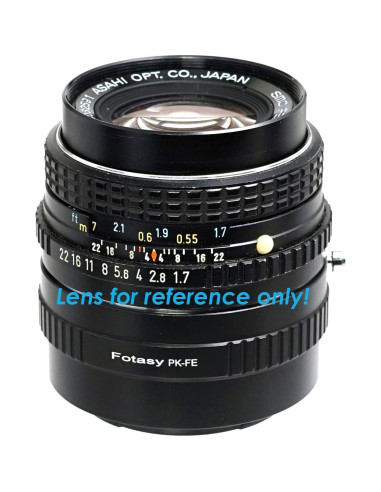 Adaptador de lente Fotasy PK a E para cámaras Sony Alpha