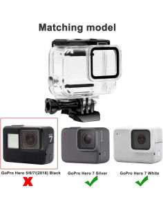 Funda Impermeable FiTSTILL para GoPro Hero 7 Blanca y Plateada 2