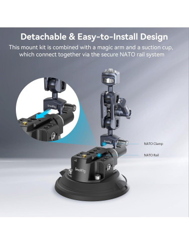 Soporte de Ventosa para Cámara SMALLRIG 4236 - Carga 3kg