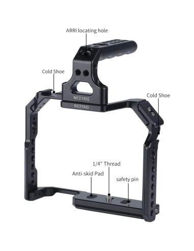 Jaula Rig NICEYRIG para Canon EOS 90D/80D/70D con Mango
