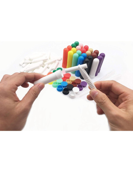 48 Tubos Inhaladores Nasales Zison para Aromaterapia Recargables