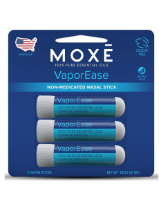 Inhalador Nasal Portátil MOXE VaporEase Aroma Mentol - 3 Unidades