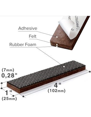 Almohadillas Antideslizantes X-PROTECTOR 8 Pcs 2.54x10.16 cm