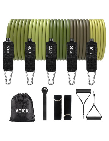 Bandas de Resistencia VEICK 10-150LBS con Mangos y Accesorios