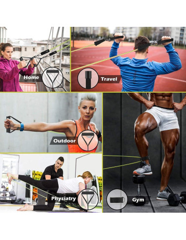 Bandas de Resistencia VEICK 10-150LBS con Mangos y Accesorios