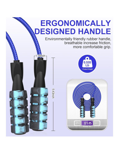 Cuerda de Saltar Ajustable Crhoeiq para Ejercicio y Fitness