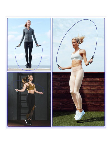 Cuerda de Saltar Ajustable Crhoeiq para Ejercicio y Fitness