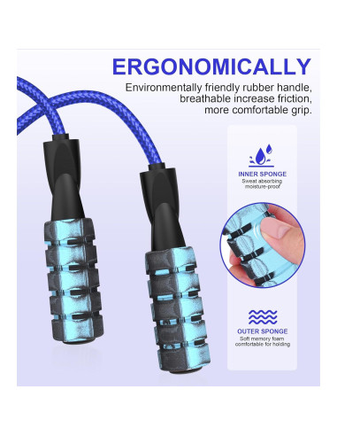 Cuerda de Saltar Ajustable Crhoeiq para Ejercicio y Fitness