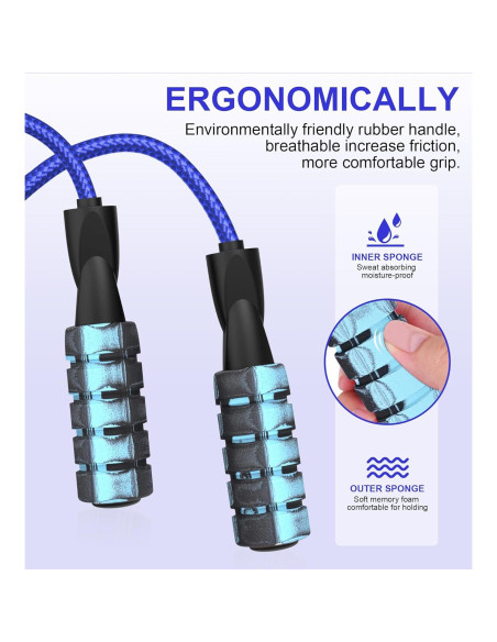 Cuerda de Saltar Ajustable Crhoeiq para Ejercicio y Fitness