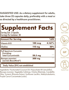 Suplemento Cognitivo Solgar Curcumina 90 Licaps - Memoria y Enfoque 2