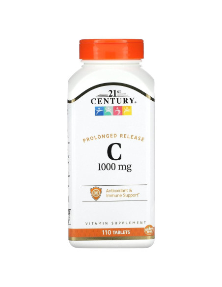 Tabletas de Vitamina C 1000 mg Liberación Prolongada 110 Unidades 21st Century