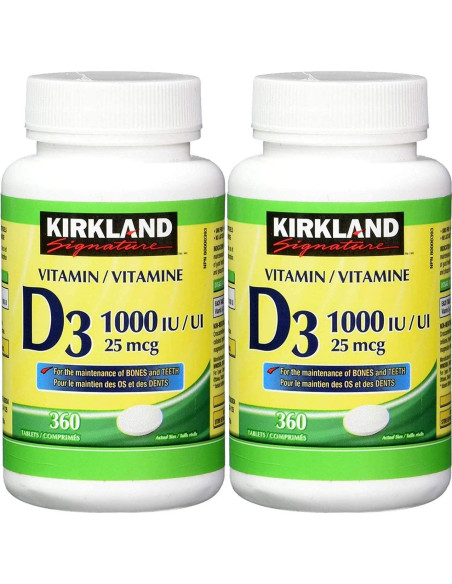 Vitamina D3 1000UI Kirkland - Paquete Doble 720 Tabletas Vitamina D3 1000UI Kirkland - Paquete Doble 720 Tabletas