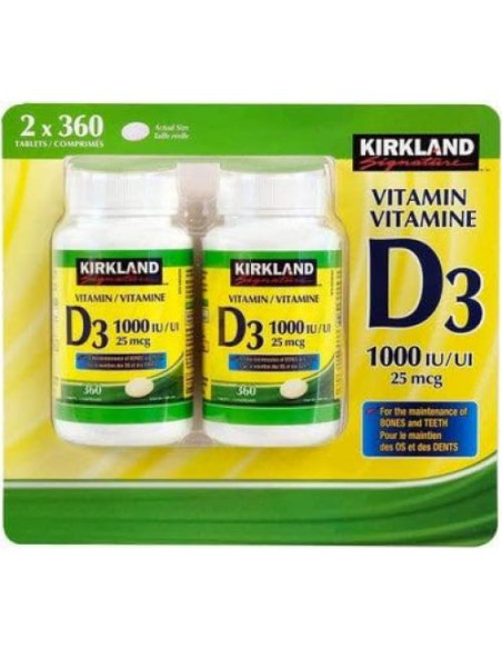 Vitamina D3 1000UI Kirkland - Paquete Doble 720 Tabletas Vitamina D3 1000UI Kirkland - Paquete Doble 720 Tabletas